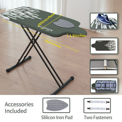 KDJ HOME Slieton Extra Large Ironing Board with Hang Rail, 20-Inch Wide
