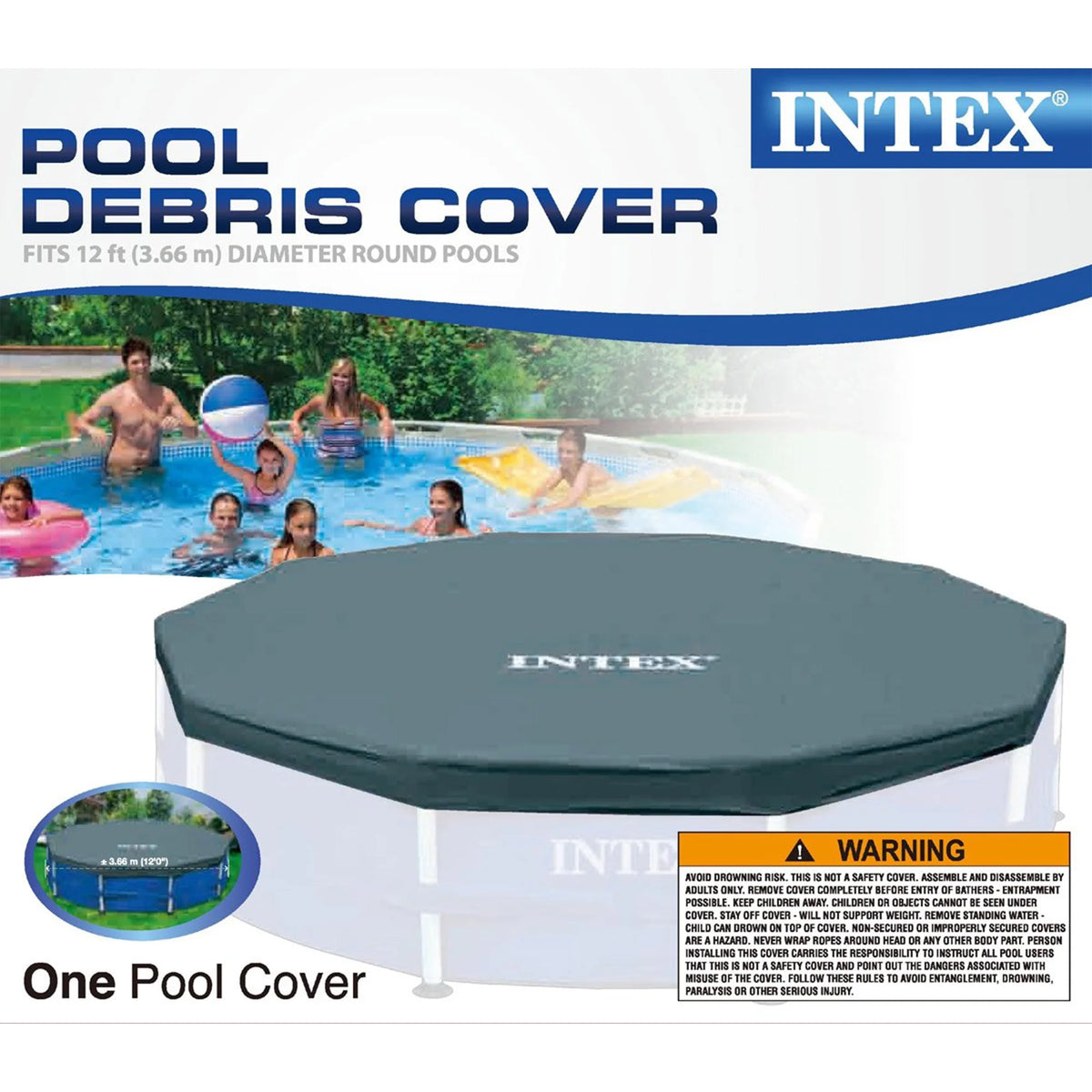 INTEX Round Metal Frame 8ft x 20in Above Ground Swimming Pool Set, Blue