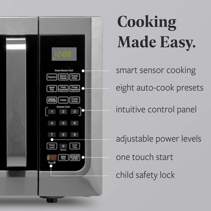 Farberware FMGZ09BKA 0.9 Cu. Ft. Microwave Oven, 900W, Digital Control, LED Display, 6 Cooking Presets, Black