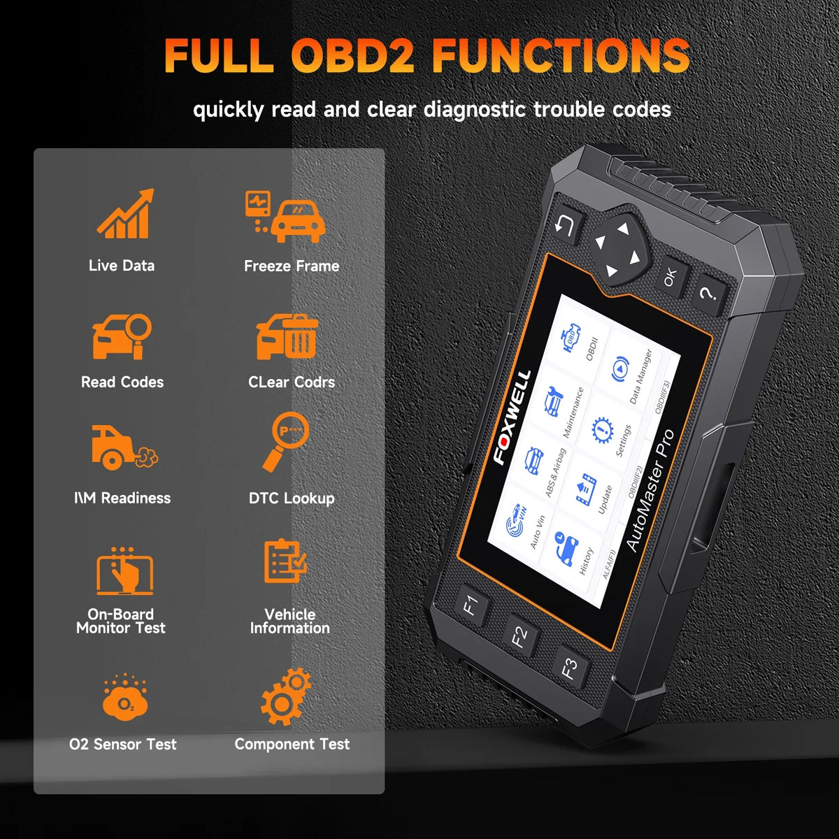 FOXWELL NT650 PRO OBD2 Scanner Car Diagnostic Bidirectional Diagnostic Scan Tool 25+ Maintenance Service OBDII Car Code Reader Automotive Analyzer Lifetime Free Update via Wi-Fi