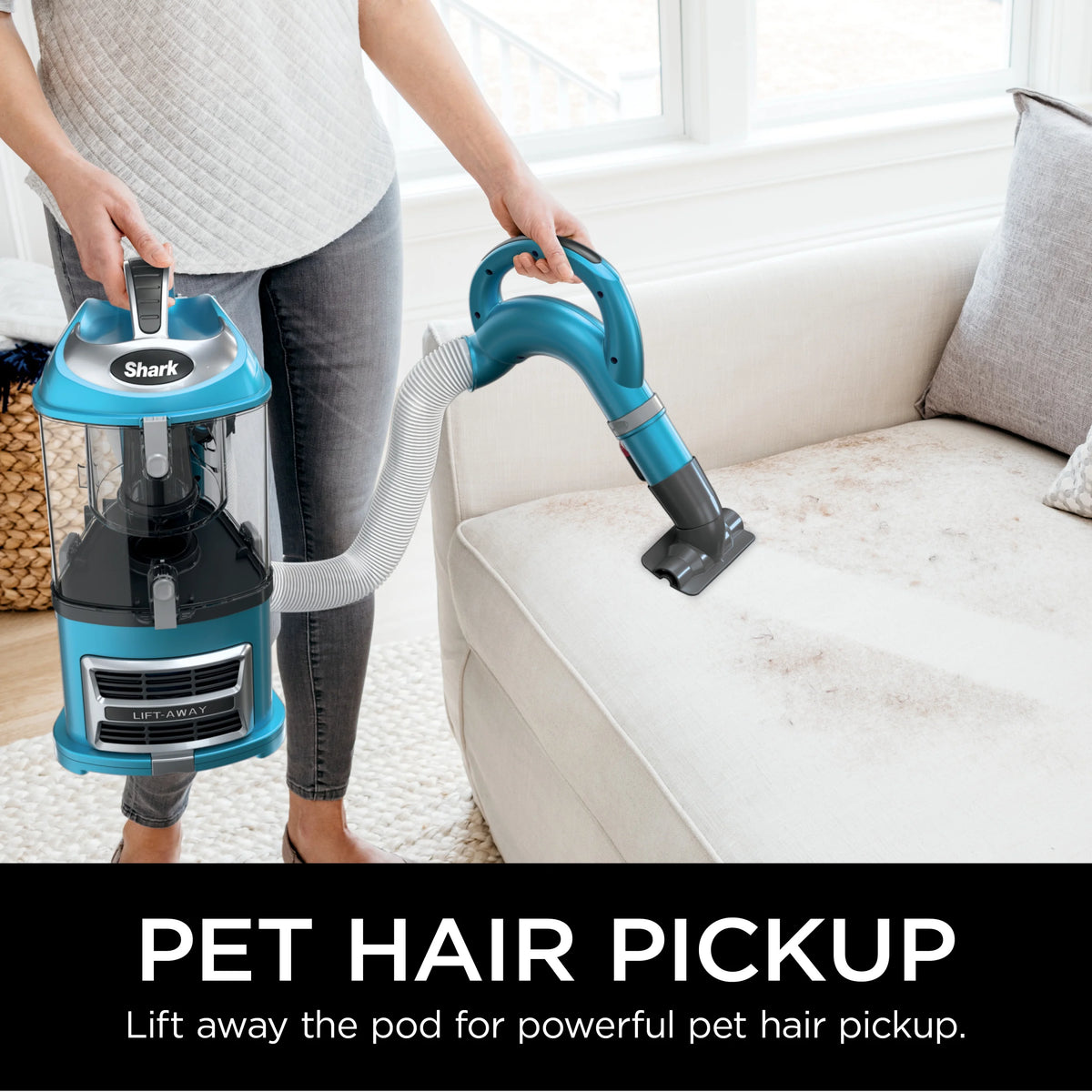 Shark Upright Vacuum, Navigator Lift-Away with Powerful Suction, Bagless, Hard Floor and Carpet, Large Dust Cup, Hepa Filter, Swivel Steering, Upholstery & Crevice Tool, NV380, Blue