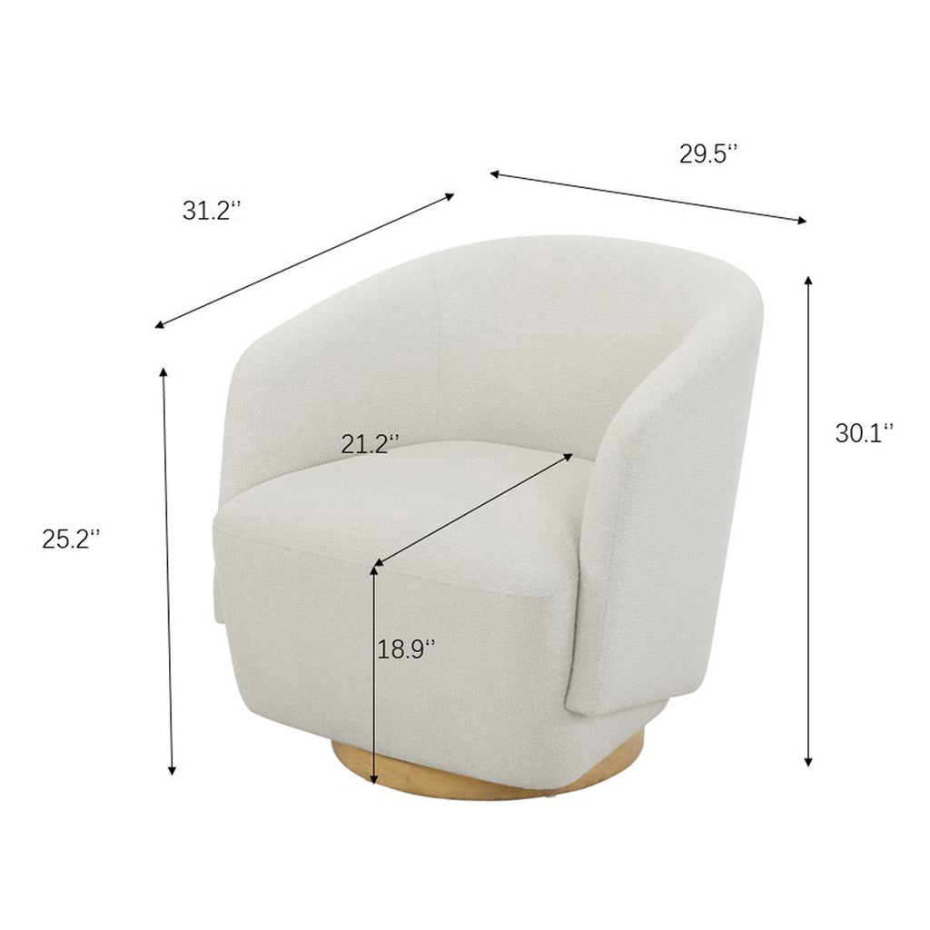 Henredon Murphy Swivel Boucle Chair, Cream
