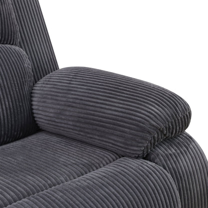 Aukfa 3-Piece Recliner Sofa Set, 6 Seat Sectional Couch with Cup Holders&Storage Console, Gray