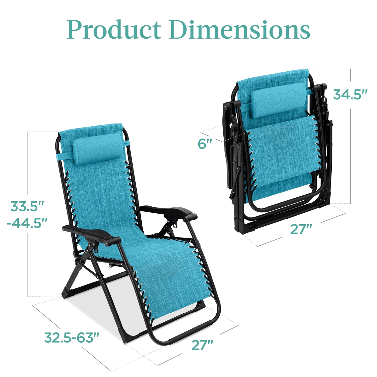Best Choice Products Oversized Zero Gravity Chair, Folding Recliner w/ Removable Cushion, Side Tray - Fossil Gray