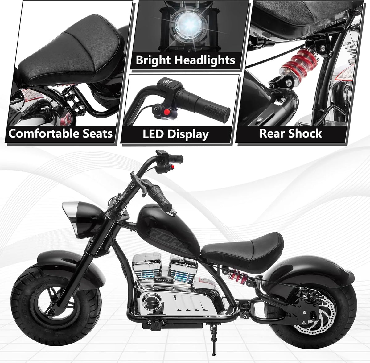 DEYGIA 24V 250W Kids Electric Dirt Bike, 12.5 MPH & 10-Mile Range, 176lb Capacity, Dual Suspension + Disc Brake, Twist Throttle - Electric Motorbike for Ages 8-14
