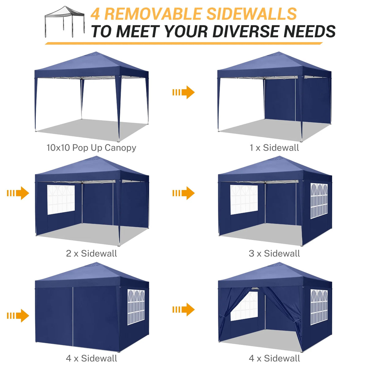 SANOPY 10'x10' EZ Pop Up Canopy Tent Outdoor Party Instant Shelter Portable Folding Beach Canopy with 4 Sandbag & Carrying Bag, Black