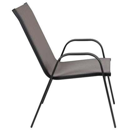 Emma + Oliver 4 Pack Gray Outdoor Stack Chair with Flex Comfort Material - Patio Stack Chair