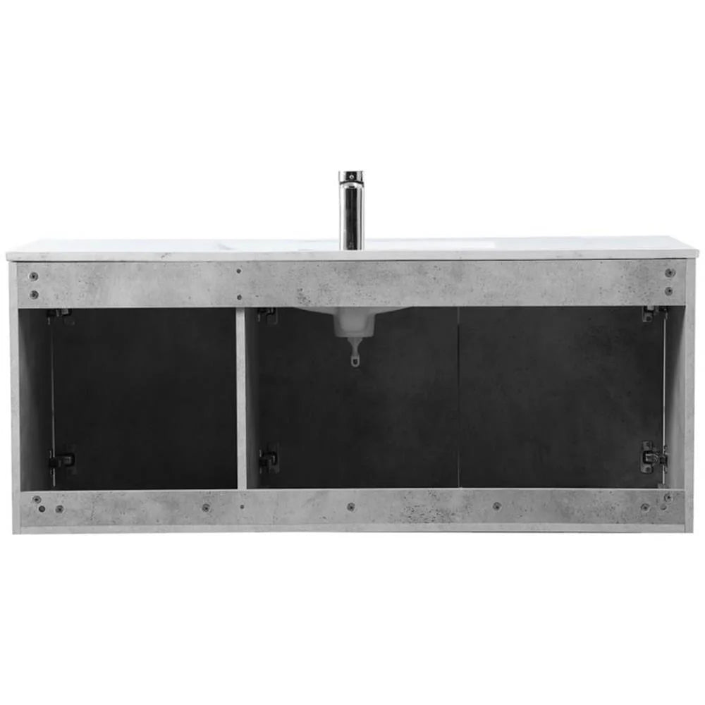 Elegant Kitchen and Bath 48 Inch  Single Bathroom Floating Vanity In Concrete Grey
