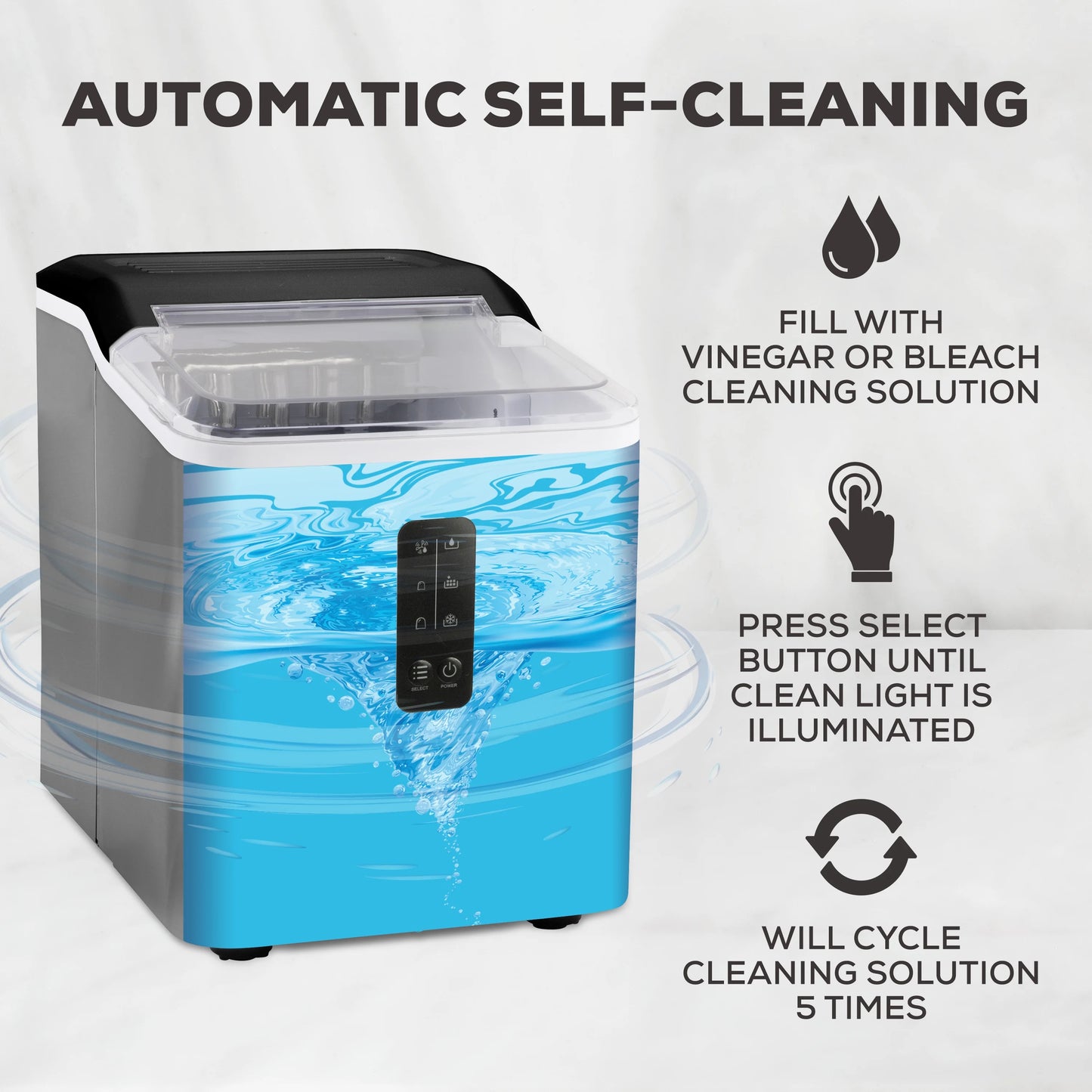 Igloo Automatic Ice Machine Self Cleaning Countertop Ice Maker for Water Bottle & Drinks, Aqua