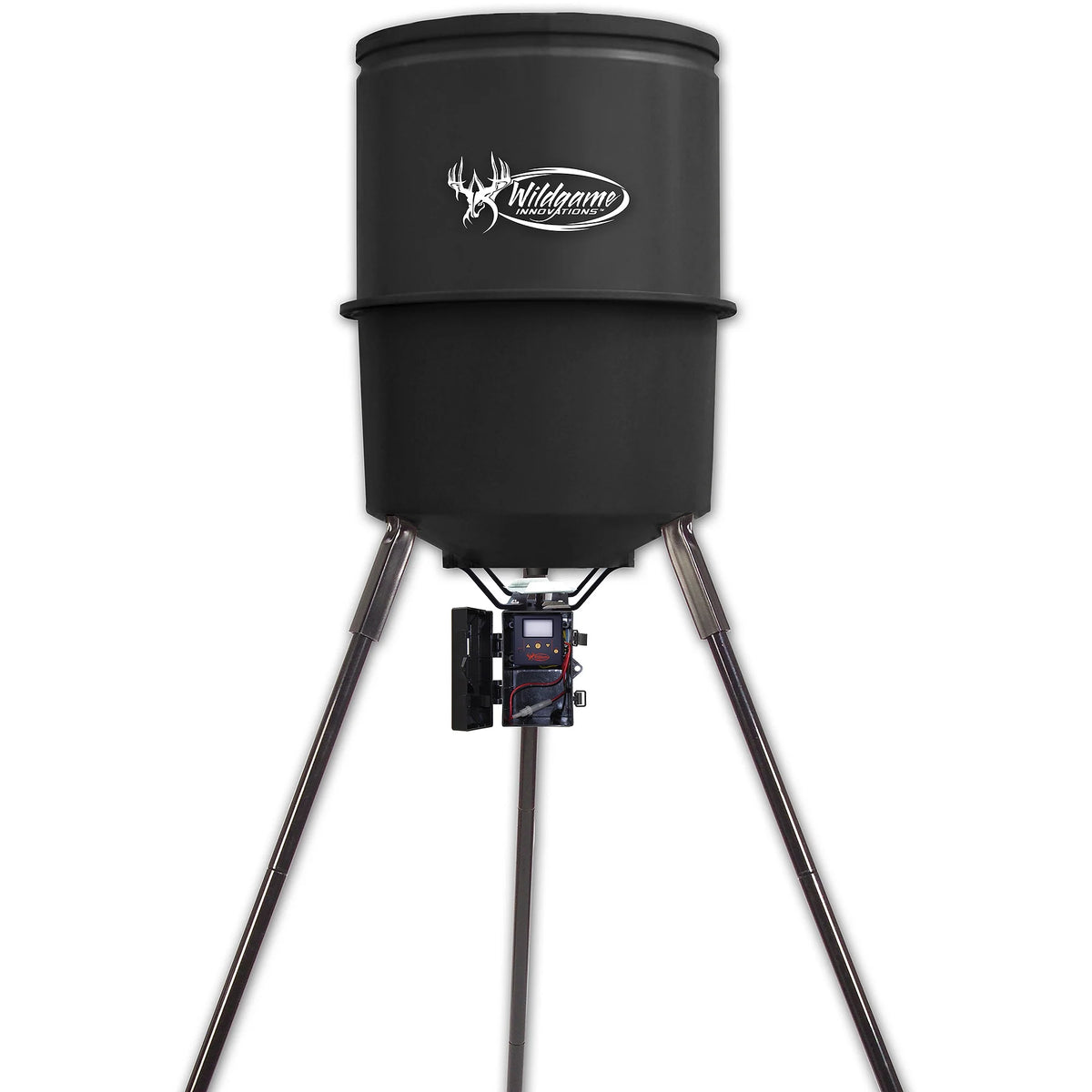 WILDGAME INNOVATIONS Quick-Set 225 lb Game Feeder with Digital Timer | Durable Tripod Corn/Pellet Hunting Feeder with 1-4 Available Feed Times & 30-feet Radius