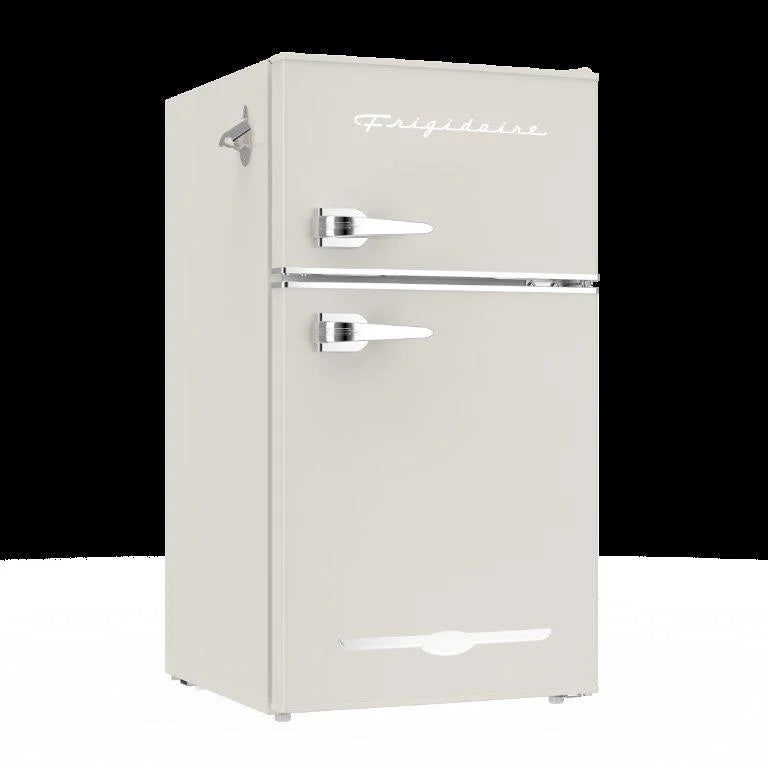 Frigidaire, 3.1 Cu. Ft. 2 Door Retro Compact Refrigerator , Built-In Side Bottle Opener, Cream