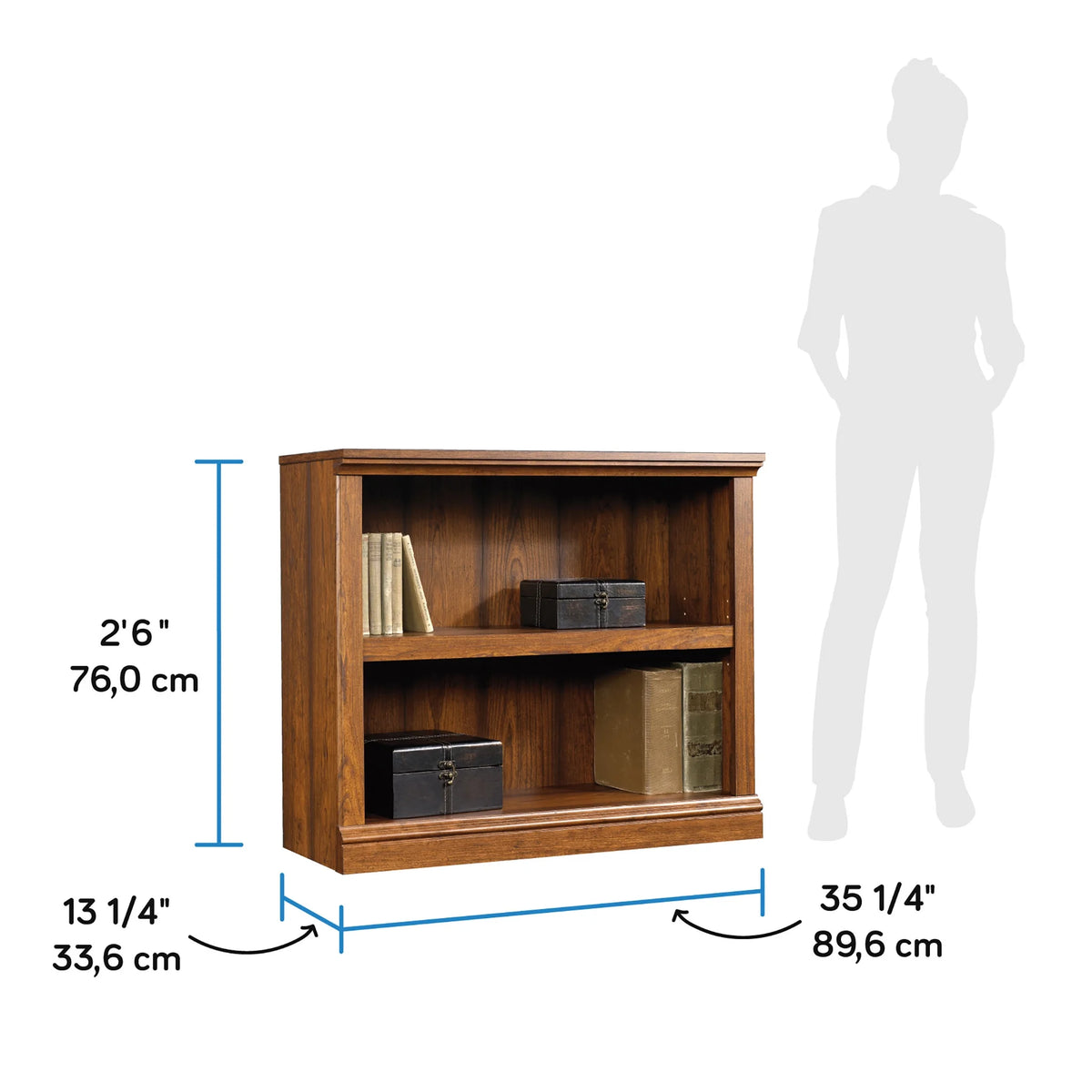 Sauder Select 2 Shelf Bookcase, Washington Cherry Finish