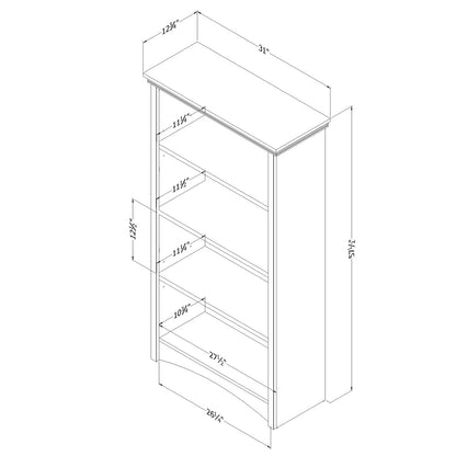 Gascony 4-Shelf Bookcase-Rubbed Black-South Shore