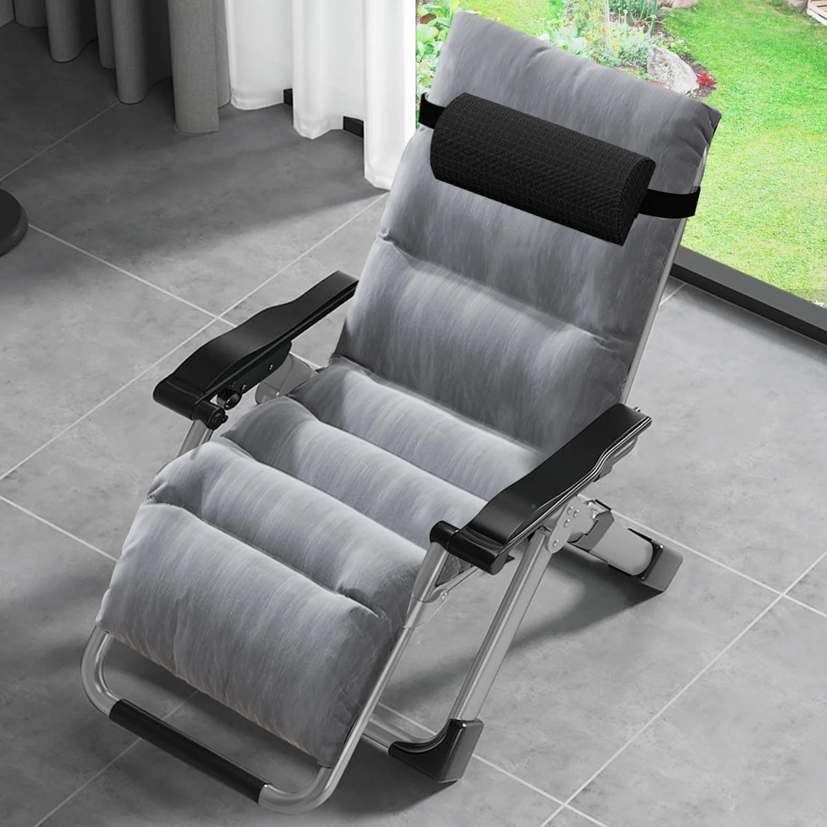 MOPHOTO Zero Gravity Chair Folding Outdoor Patio Recliner with Detachable Cushion,Cup Holder,Headrest,26"D x 20"W x 45"H