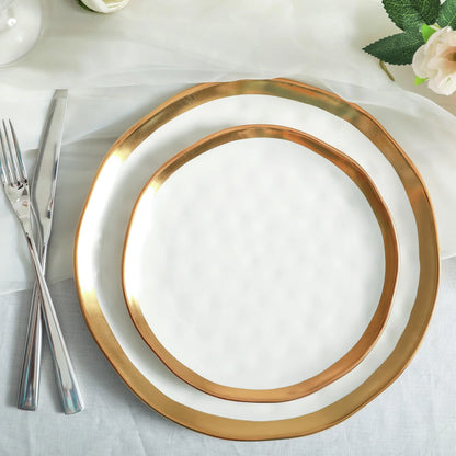 Stone Lain Florian Modern Porcelain Dish Set, 16-Piece Dishes for 4, Gold and Navy