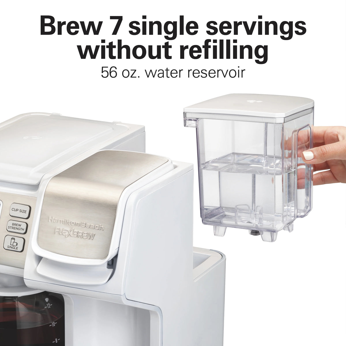 Hamilton Beach FlexBrew Coffee Maker, K Cup Pod Compatible Single Serve Coffee Maker & 12-Cup Coffee Pot, Black