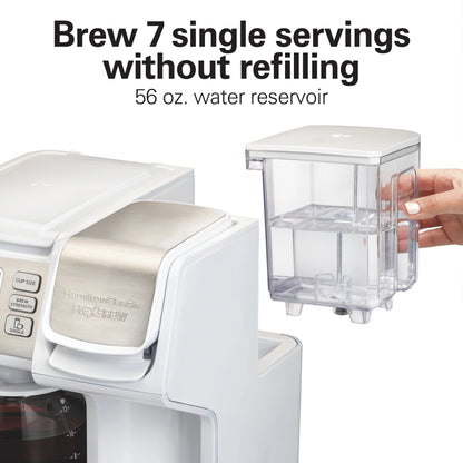Hamilton Beach FlexBrew Coffee Maker, K Cup Pod Compatible Single Serve Coffee Maker & 12-Cup Coffee Pot, Black