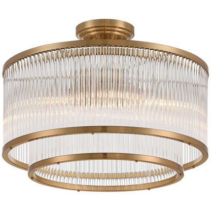 Possini Euro Design Warren 16 1/4" Modern Semi Flush-Mount Ceiling Light Fixture Kitchen Foyer Drum 5-Light Bronze Finish Crystal