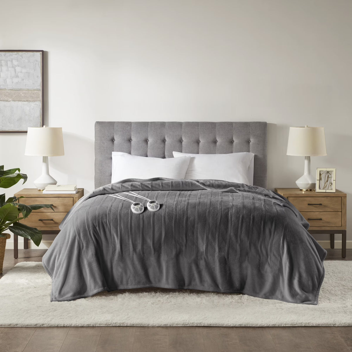 Serta Gray Polyester  Electric Blanket, Queen