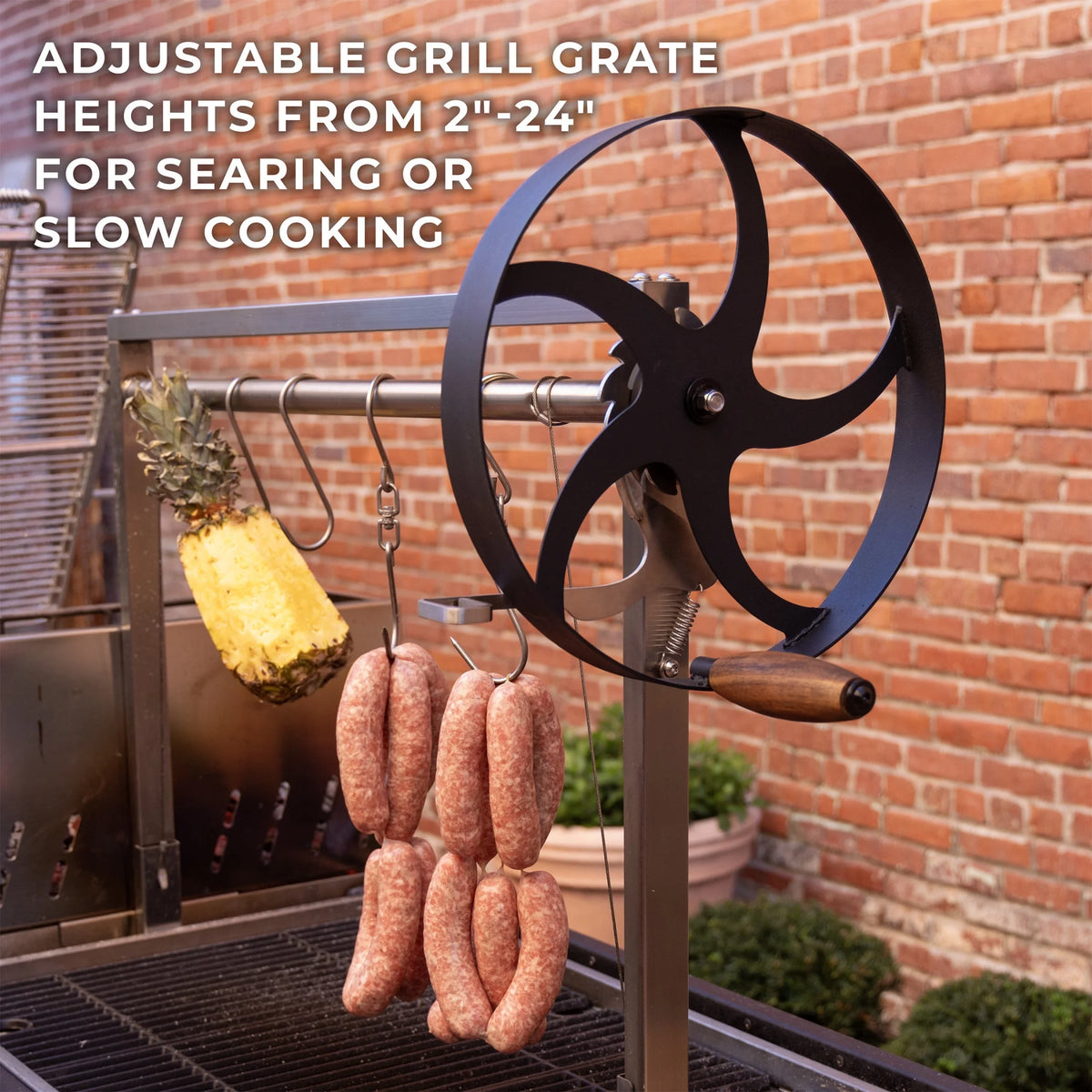 Backyard Discovery Argentine Santa Maria XL Wood Fire & Charcoal Steel Grill, Asado Clamp
