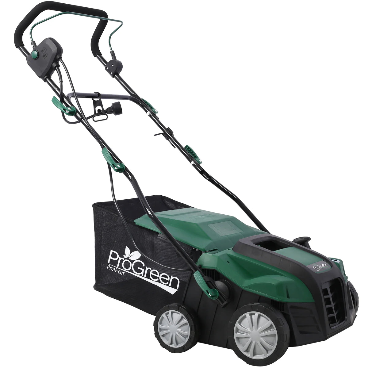 2-in-1 16" Walk Behind Electric Dethatcher Scarifier 15 Amp with Large 58QT Removable Collection Bag for Lawn Yard Garden Care