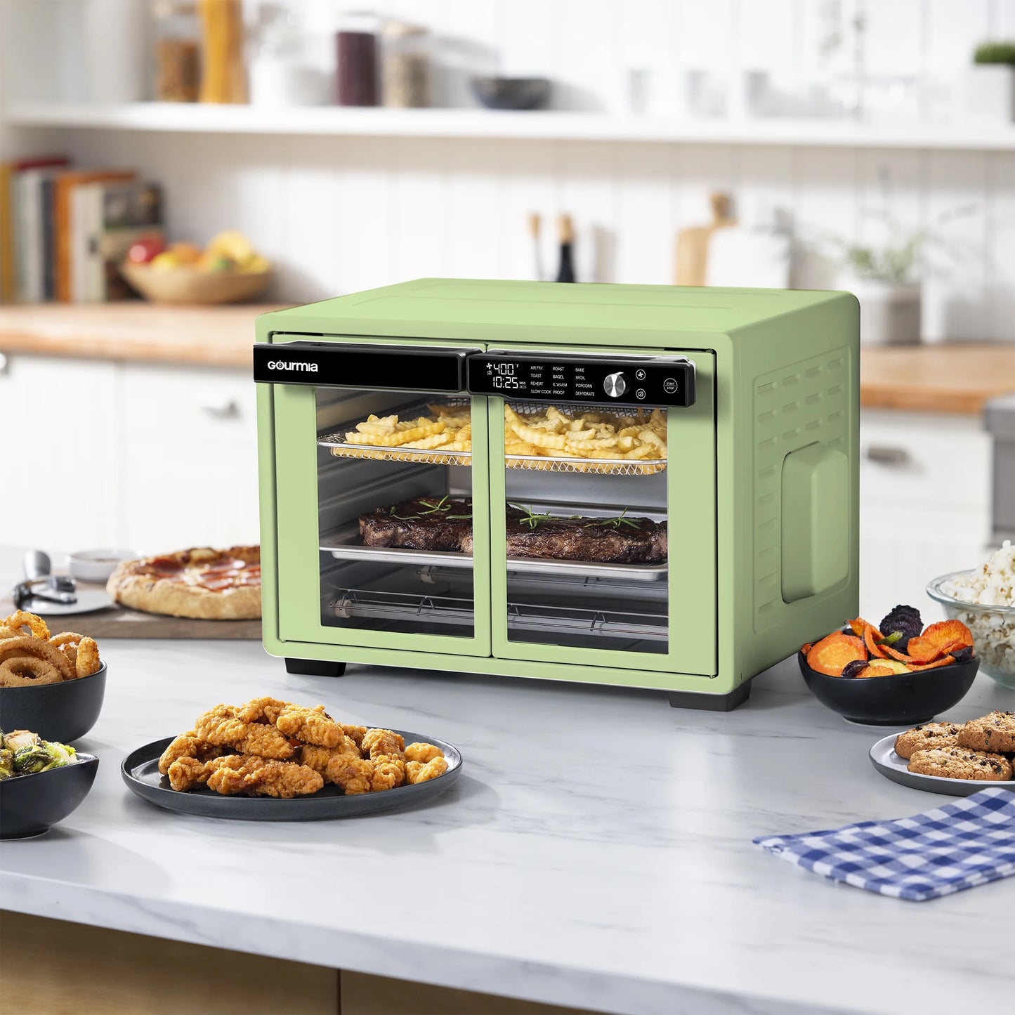Gourmia 1700W 9-Slice Digital Toaster Oven Air Fryer, 12 Cooking Preset, 35L, Stainless Steel