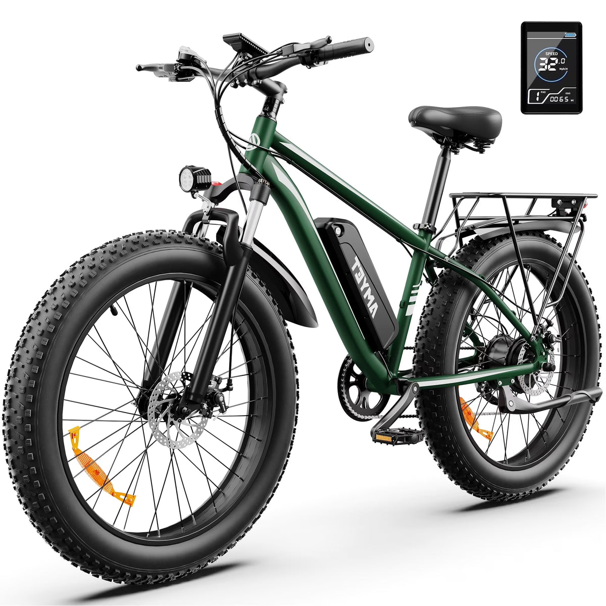 AMYET EB26 Electric Bike for Adults, 26*4.0 Fat Tire E-Mountain Bicycle,Peak 1500W Motor 48V 15Ah 7-Speed Ebike UL2849