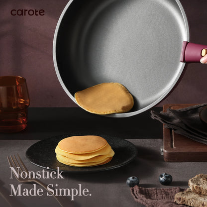 Carote 20 Pcs Nonstick Cookware Sets, Pots and Pans Set with Detachable Handles, Oven Safe, Induction Cookware, Stackable Kitchen Cooking Set, Ultra Violet