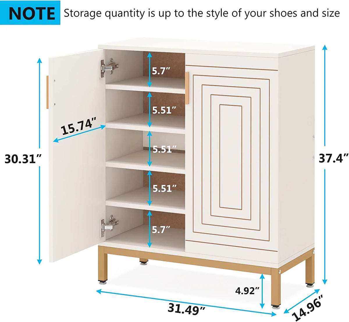 Tribesigns 20 Pairs Shoe Storag Cabinet for Entryway