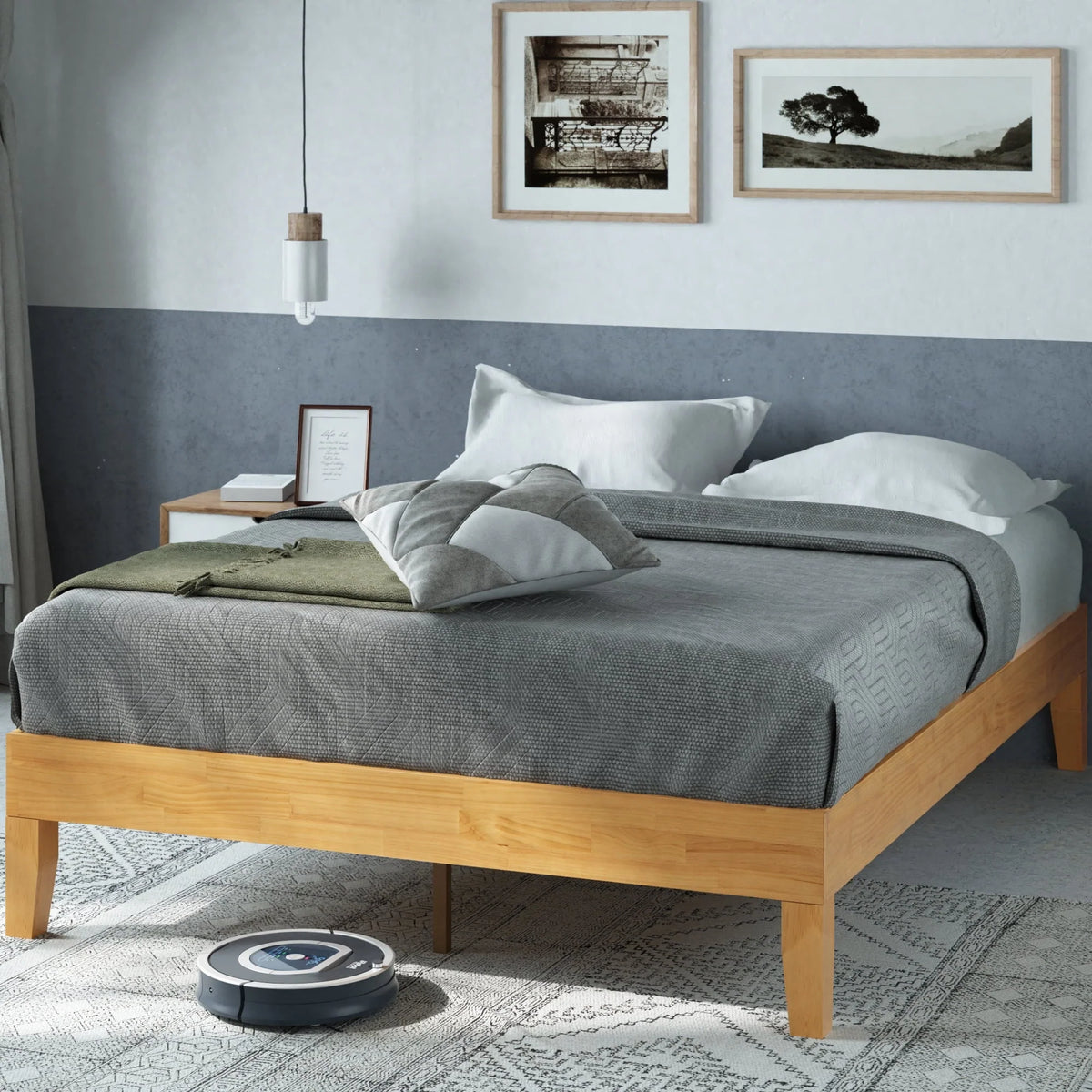 Zinus Moiz 14" Deluxe Wood Platform Bed Frame, Queen