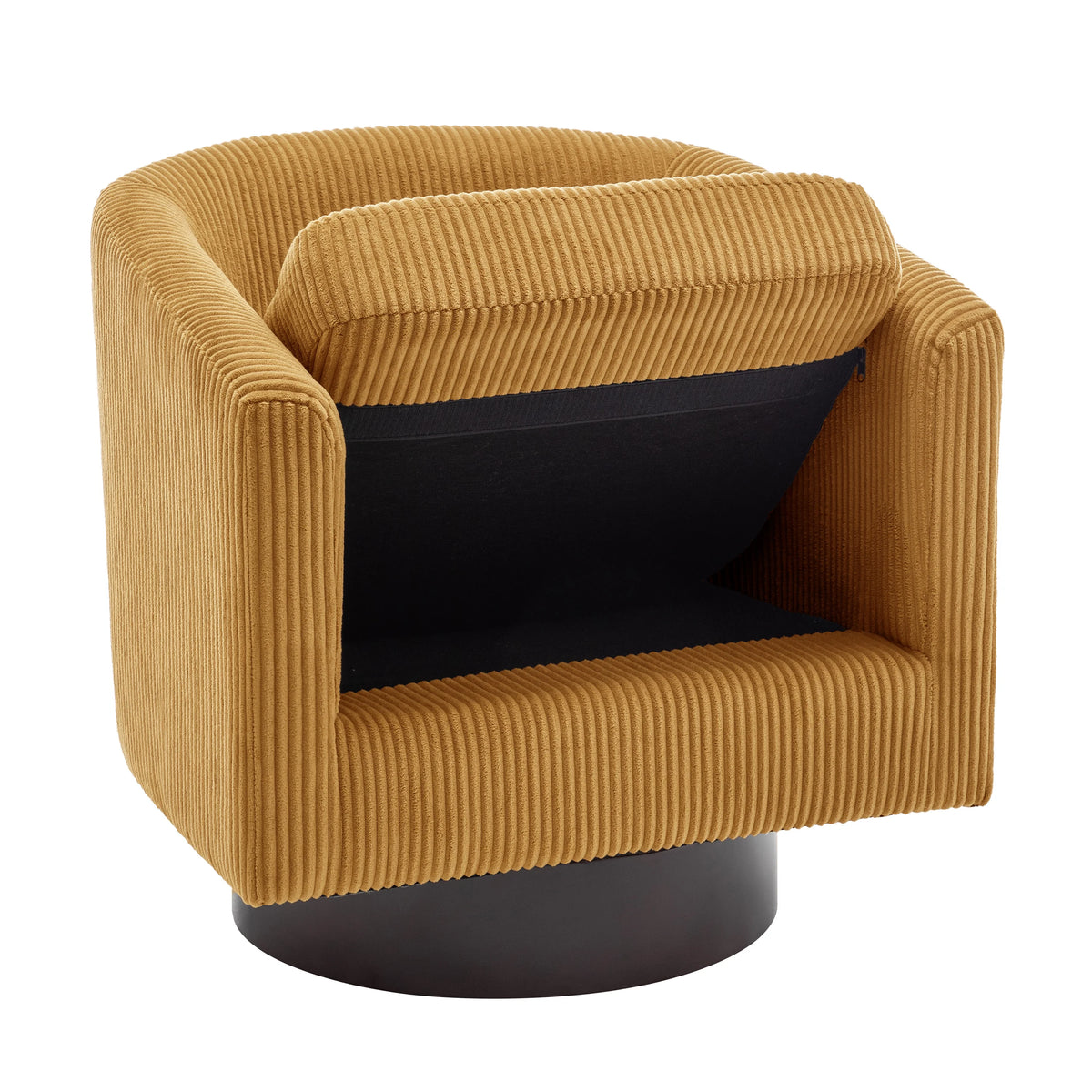 UIXE Swivel Accent Chair, Upholstered Fabric Barrel Chair for Living Room, Small Single Sofa Bedroom Reading Seat, Light Gray