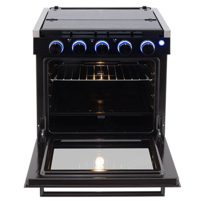 RecPro 21 Inch 3 Burner Propane RV Stove Gas Range without Hood, Black
