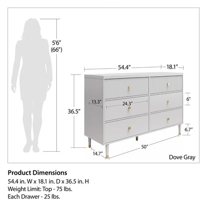 CosmoLiving by Cosmopolitan Elizabeth 6-Drawer Dresser, Navy
