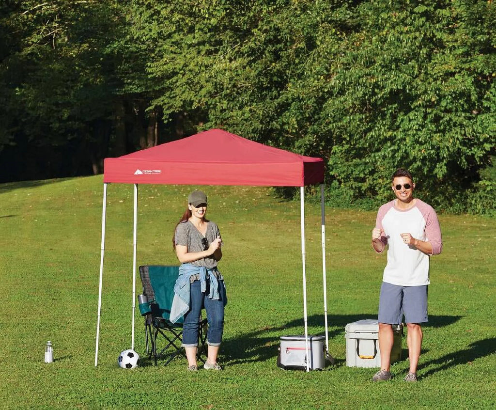Ozark Trail 4' x 6' Instant Straight Leg Pop-up Canopy, Outdoor Shading Shelter, Brilliant Red