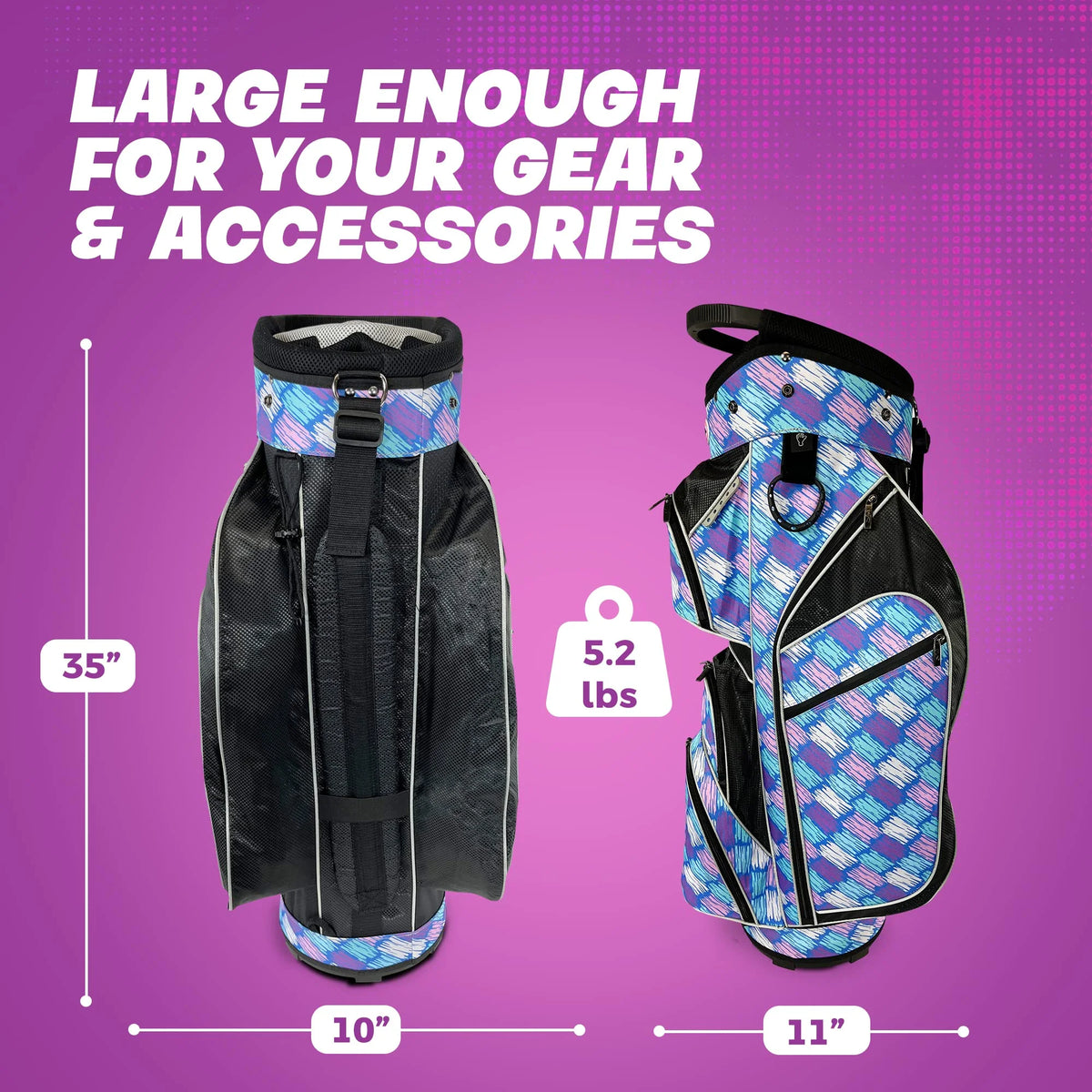 Womens Golf - Taboo Fashions 14 Way Lightweight Ladies Cart Bag (Posh Pink)