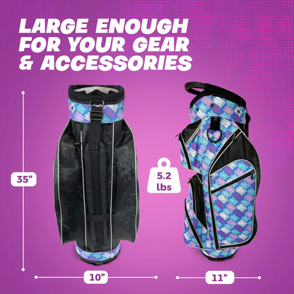 Womens Golf - Taboo Fashions 14 Way Lightweight Ladies Cart Bag (Posh Pink)