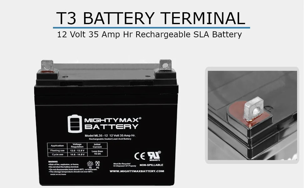 ML35-12 - 12V 35AH Battery for Pride Jazzy Select Electric Wheelchair - 2 Pack