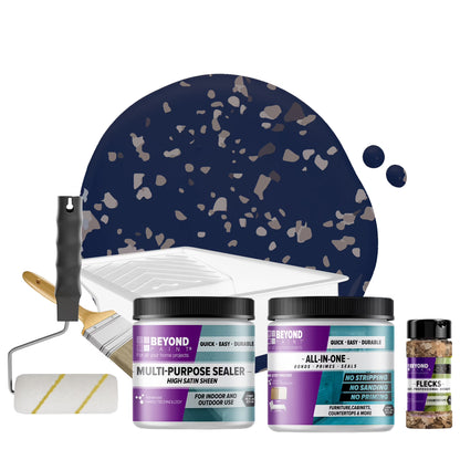 Beyond Paint Countertop Makeover Kit with Paint, Sealer, Flecks and Tools for Countertops, Bright White