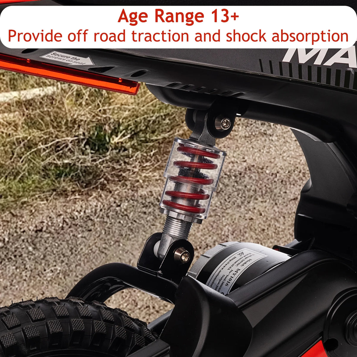 Kids Electric Dirt Bike,Electric-Powered Bike,2 Speed Settings,14.29 MPH Max,All-Terrain Electric Motorcycle for Ages 6-12,High-Speed Electric Dirt Bike for Kids,24V 350W