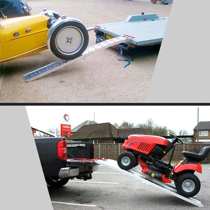 UBesGoo Pair 7.5' Aluminum Lawnmower ATV Motorcycle Truck Loading Ramp 1500lb Capacity