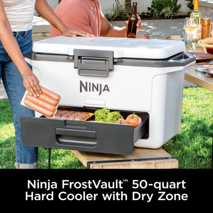 Ninja FrostVault 50qt Hard Cooler with Dry Zone, Gray, FB151GY