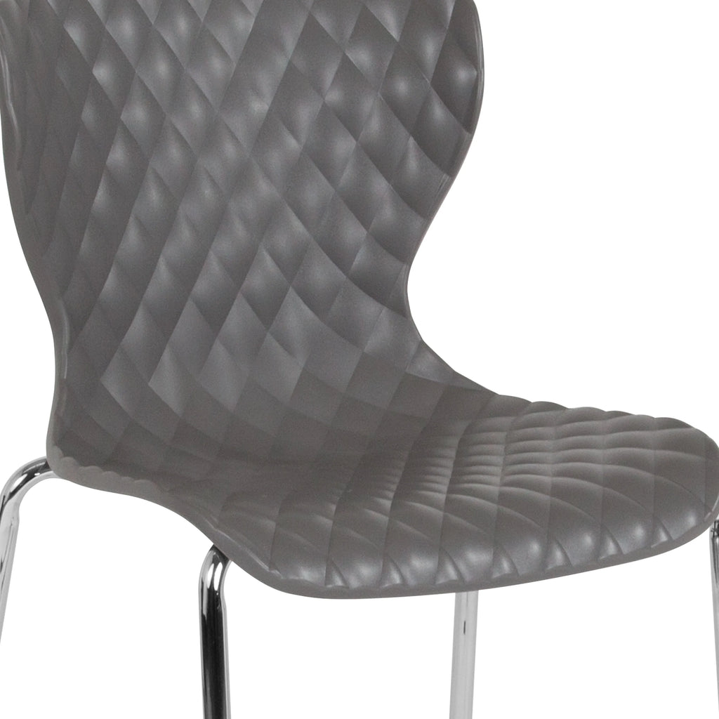 BizChair 4 Pack Contemporary Design Orange Plastic Stack Chair