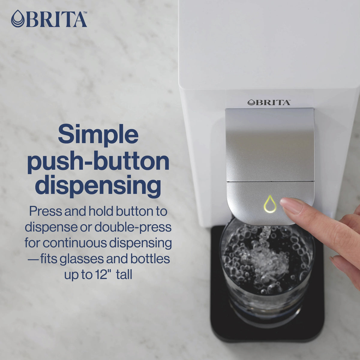 Brita Hub Compact Countertop Water Filtration Device, Water Dispenser, 9 Cup Reservoir, Includes 6-Month Filter, White