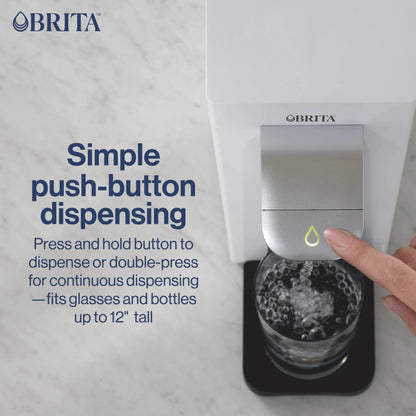 Brita Hub Compact Countertop Water Filtration Device, Water Dispenser, 9 Cup Reservoir, Includes 6-Month Filter, White
