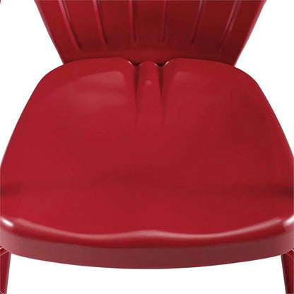 Crosley Ridgeland 2Pc Outdoor Metal Armchair Set - 2 Chairs-Color:Bright Red Gloss