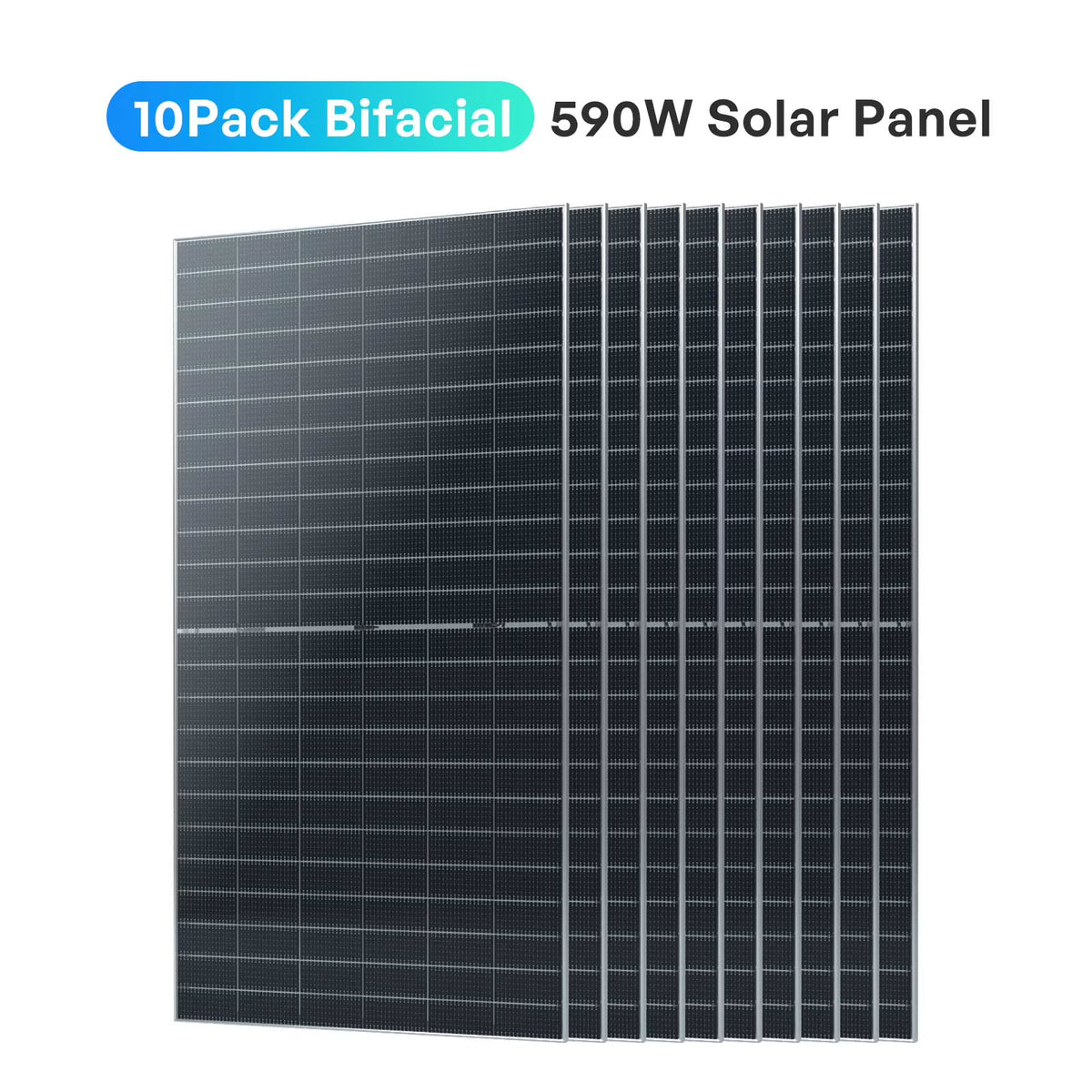 Renogy 4pcs 590 Watt Solar Panel, 12V/24V Bifacial N-Type Monocrystalline Solar Panel for Homes Roof RV Boat Camping