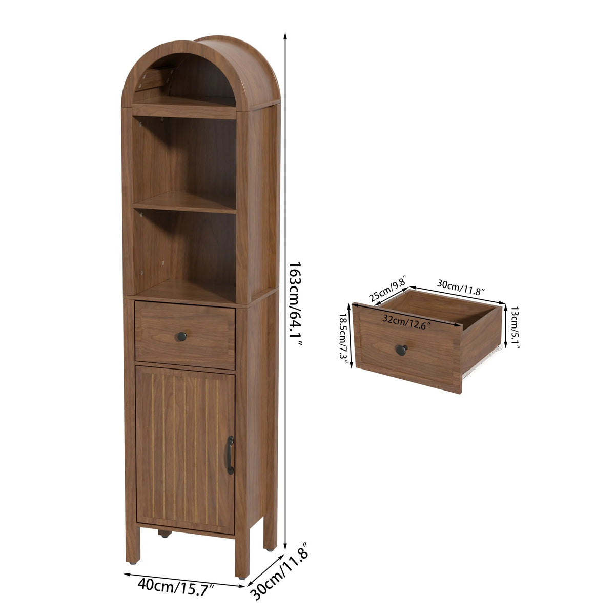 Fiogmub Tall Bathroom Storage Cabinets with Doors and Shelves, Narrow Tall Linen Cabinet with Drawer
