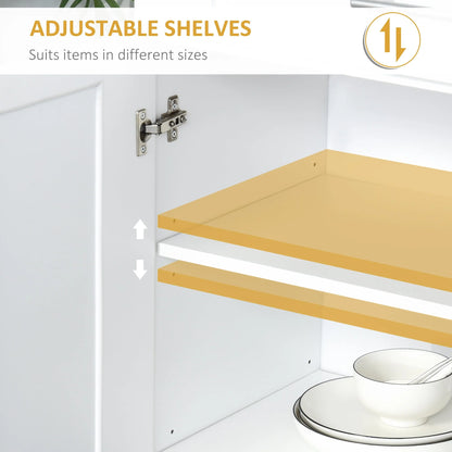 HomCom Modern Kitchen Pantry Freestanding Cabinet Cupboard with Doors and Shelves, Adjustable Shelving