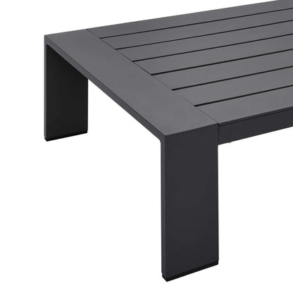 Lounge Sofa Table Set, Grey Gray, Aluminum, Metal, Fabric, Modern Contemporary, Outdoor Patio Balcony Cafe Bistro Garden Furniture Hotel Hospitality