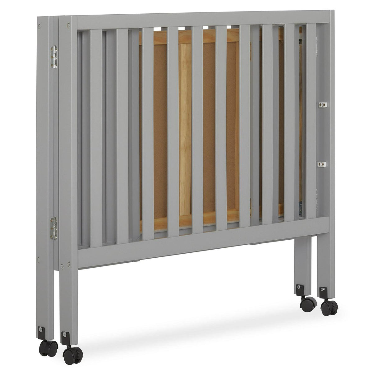 Dream On Me Jett Non-Full Size Folding Crib I Removable Wheels I Modern Nursey I Adjustable Mattress Support I Patent Folding System I Included 2.5 Mattress In Pebble Gray